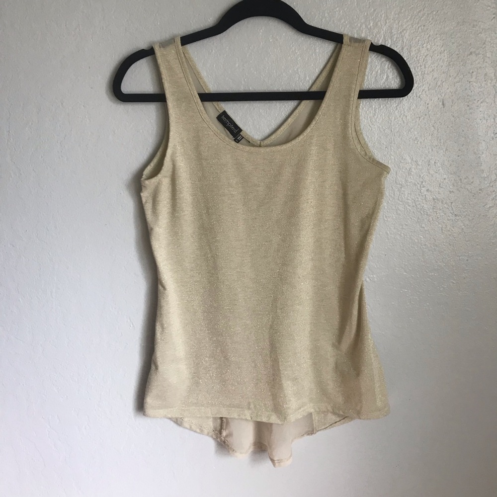 Gold scoop neck tank top
